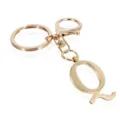 Gold metal letter Q keychain pendant with a sturdy keyring and clasp for bags and gifts - Letter Q / Gold