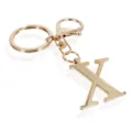 Gold metal letter X keychain, stylish initial alphabet bag charm and car key ring pendant. - Letter X / Gold