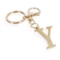 Gold initial Y keychain, shiny metal uppercase letter key ring for bags and keys variant. - Letter Y / Gold