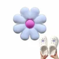 Cute 8-petal flower PVC shoe charm, blue and white cartoon shoe decoration for clogs. - Style 17