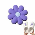 Purple 8-petal flower PVC shoe charm, cute detachable decorative accessory for garden clogs and sandals. - Style 19