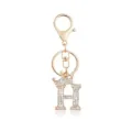 Goldener Strass Kronen Buchstabe H Schlüsselanhänger für Damen, funkelndes Alphabet Key Ring. - Stil 7