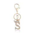 Golden Buchstabe S Schlüsselanhänger mit Krone, Strass Anhänger für Damen Tasche und Schlüssel. - Stil 17
