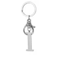 Stainless steel letter I keychain, stylish metal alphabet pendant for keys and bags. - Letter I / Steel