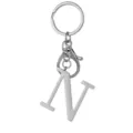 Stainless steel letter N keychain, metal alphabet charm pendant for keys and bags daily use. - Letter N / Steel