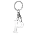 Stainless steel letter P keychain, metal alphabet pendant keyring for bags and keys. - Letter P / Steel