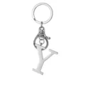 Stainless steel letter Y keychain metal alphabet pendant bag charm for couples new design - Letter Y / Steel