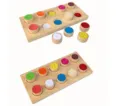 Wooden sensory memory matching board for toddlers color learning early education toy detail view - Multicolor