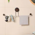 Walnut wood grain suction cup bathroom towel rack wall mounted multi-functional storage holder - Towel Rack / Vintage Walnut Wood Grain