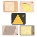 Puzzle tangram en bois jouet éducatif casse-tête logique spatiale jeu de blocs pour enfants - Ensemble 5 en 1 / Couleur bois naturel