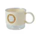 Plastic rinse cup with cute bear graphic, clear double layer toothbrush mug for dormitory bathroom. - 300ml