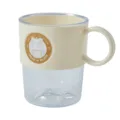 Plastic rinsing cup with cute bear design, transparent double layer toothbrush mug with handle. - 420ml