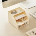 Desktop storage organizer multi-tier slant insert pen holder office desk stationery box - Desk Organizer