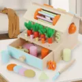 Multi-functional wooden educational toy shape sorter and carrot pulling toy for kids - Multifunctional Intelligence House