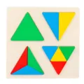 Montessori wooden geometric fraction puzzle board for kids early educational learning toys. - Triangular Fractionation (MQY)