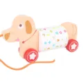 Wooden kids educational math pull dog toy with rotating number cylinder and rolling wheels - HBE-Dog Number Pull-Along Toy