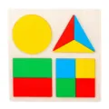 Wooden Montessori geometric shape matching puzzle sorting board toddler early learning toy - Circular and Triangular Fractionation (MQY)