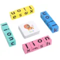 Kids wooden CVC phonics spelling game educational toys spinning letter blocks set - Fun Spelling Words