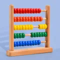 Wooden abacus counting frame for kids math learning, colorful educational toy main image. - Beechwood Color