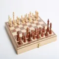 Set di scacchi in legno con tabellone pieghevole, gioco da tavolo classico per adulti - Scacchi Pieghevoli Non Magnetici