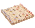 Wooden Chinese chess set with folding board and carved pieces for kids educational puzzle toys. - Foldable Chinese Chess