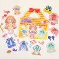 Set di bambole magnetiche da vestire per bambini adesivo principessa giocattolo educativo - Stile principessa giallo