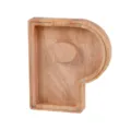Hucha de madera con forma de letra P con ventana de acrilico transparente para dinero - Letra P