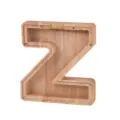 Hucha de madera con letra Z y ventana de acrilico transparente para ahorro y decor. - Letra Z
