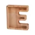 Hucha de madera letra E con panel frontal de acrílico transparente, tarro de ahorros creativo. - Letra E