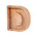 Hucha de madera letra D, caja de dinero acrilico transparente, adorno de decoracion. - Letra D