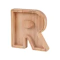 Hucha de madera letra R con panel acrílico transparente, tarro de ahorros creativo. - Letra R