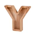 Hucha de madera con letra Y y ventana de acrílico transparente, caja de ahorro creativa. - Letra Y