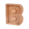 Hucha de madera con forma de letra B y ventana de acrílico transparente para monedas - Letra B