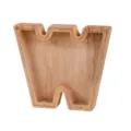 Hucha de madera con letra W y frente acrílico transparente caja de ahorro clara de escritorio - Letra W