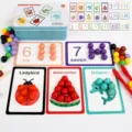 Kids educational pinch beads color matching toy set with number game cards and wooden sticks. - Bead Clipping Number & Color Matching