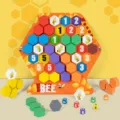 Houten honingraat puzzel speelgoed voor kinderen, vroege educatieve bouwstenen. - BTE-Bijenkorf bouwen