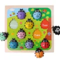 Wooden number matching ladybug puzzle toy for early childhood math learning and cognitive skills. - Digital Ladybug