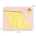 Holz Puzzle Spielzeug fuer Kinder paedagogische Geometrie Intelligenz Form passendes Lernspiel - Rautenmuster / Naturholzfarbe