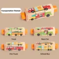 Bloques de rompecabezas giratorios de madera para niños, juguete educativo de transporte. - Bloques Rotativos de Tráfico