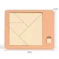 Holz Tangram Puzzlespiel Lernspielzeug Orange Farbvariante 14x11cm Kinder Geschenk - Quadratisch / Naturholzfarbe