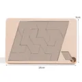 Hölzernes Knobelspiel Puzzle intellektuelle Herausforderung für Kinder und Erwachsene 14x9cm - Parallelogramm / Naturholzfarbe