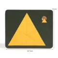 Jeu de puzzle en bois casse-tête tangram avec de belles pièces géométriques jaunes. - Triangulaire / Couleur bois naturel