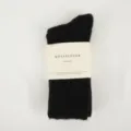 Cómodos calcetines negros gruesos de media pantorrilla para mujer invierno cálido casual - Talla única / Negro