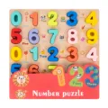 Puzzle de nombres en bois pour enfants, éducation précoce, jouet d'apprentissage - Tableau de Puzzle Numérique Modèle B / 30x30cm