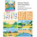 Kids magic static sticker book with dinosaur theme, 18x18cm educational toy for toddlers. - Dinosaur Style