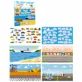 Kids magic static sticker book traffic theme early educational puzzle toy interactive board game - Traffic Style