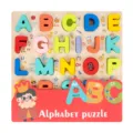 Tableau puzzle alphabet en bois pour enfants, jouet d'apprentissage des lettres colore. - Tableau de Puzzle de Lettres Modèle B / 30x30cm