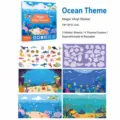 Kids Magic Static Sticker Book Marine Theme Educational Toys 18x18cm Interactive - Ocean Theme