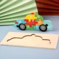 Juguete de rompecabezas de coche de policía 3D de madera para niños, tablero educativo. - Puzzle 3D de Coche de Policía