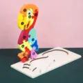 Juguete de rompecabezas de loro 3D de madera para niños, bloque numerado para el aprendizaje. - Puzzle 3D de Loro